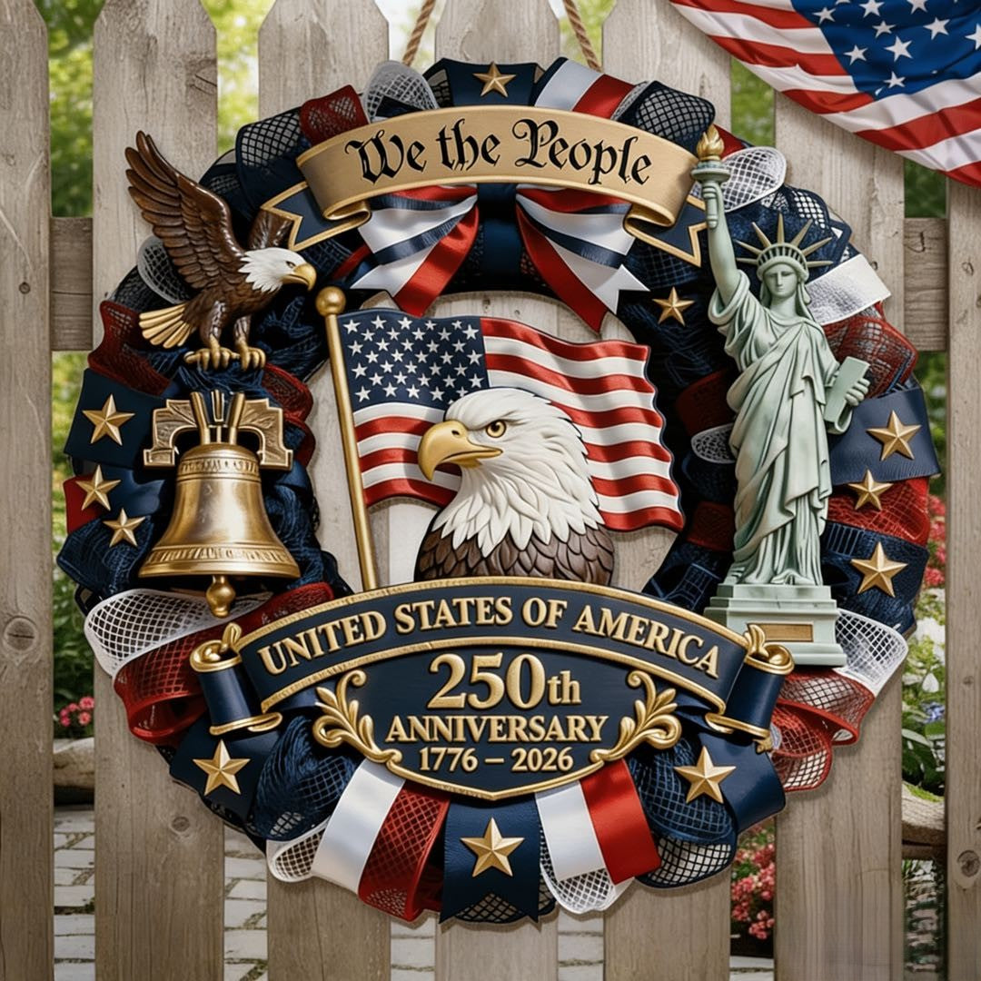 Wood Sign - America 250th Anniversary Gifts For Mom, Dad, Brother, Sister, Kids - Family Forever Unite