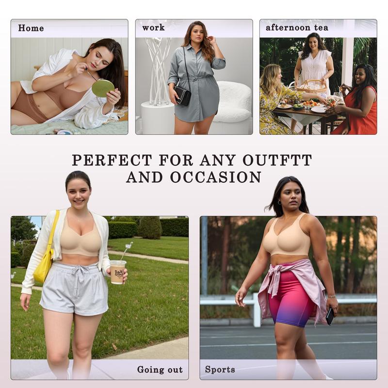 Full coverage wireless bra