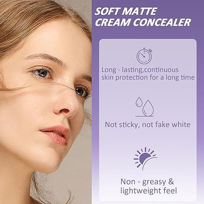 Final 3 Hours: 60%OFF-Soft Matte Cream Concealer with Brush FREE !🎁