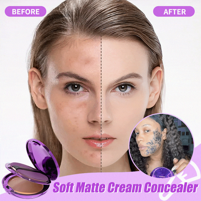Final 3 Hours: 60%OFF-Soft Matte Cream Concealer with Brush FREE !🎁
